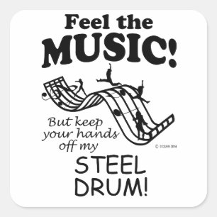 Stalen drum voelt de muziek vierkante sticker
