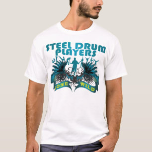 Stalen drumspelers in wild t-shirt
