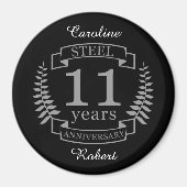 Stalen Elfde trouwdag 11 jaar Magneet (Voorkant)