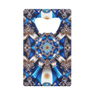 Stalen flesopener met Argentijnse kleuren Creditkaart Flessenopener