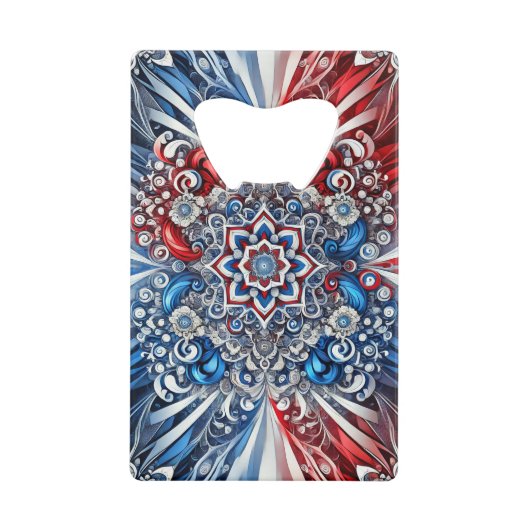 Stalen flesopener met Franse kleuren Design Creditkaart Flessenopener (Voorkant)