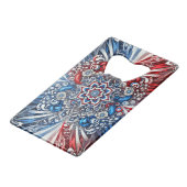 Stalen flesopener met Franse kleuren Design Creditkaart Flessenopener (Voorkant Gekanteld)