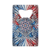 Stalen flesopener met Franse kleuren Design Creditkaart Flessenopener (Achterkant)