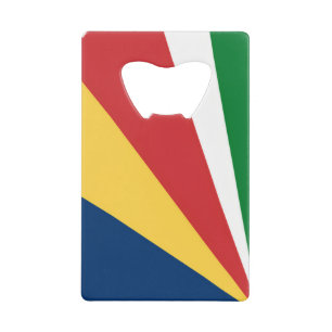 Stalen flesopener met Seychellen kleuren Creditkaart Flessenopener