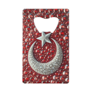 Stalen flesopener met Turkse kleuren Creditkaart Flessenopener