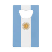 Stalen flesopener met vlag van Argentinië Creditkaart Flessenopener (Voorkant)