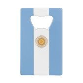 Stalen flesopener met vlag van Argentinië Creditkaart Flessenopener (Achterkant)