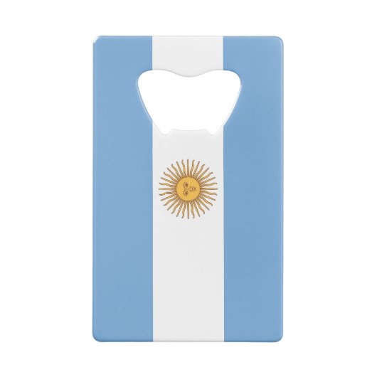 Stalen flesopener met vlag van Argentinië Creditkaart Flessenopener (Achterkant)