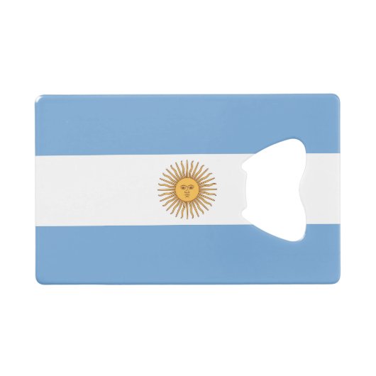 Stalen flesopener met vlag van Argentinië Creditkaart Flessenopener (Voorkant (Horizontaal))