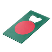 Stalen flesopener met vlag van Bangladesh Creditkaart Flessenopener (Voorkant Gekanteld)