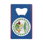 Stalen flesopener met vlag van Belize Creditkaart Flessenopener (Voorkant)