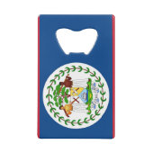 Stalen flesopener met vlag van Belize Creditkaart Flessenopener (Achterkant)