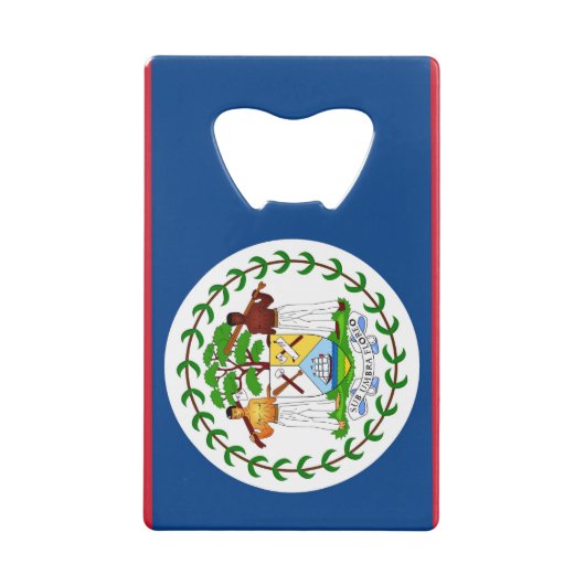 Stalen flesopener met vlag van Belize Creditkaart Flessenopener (Achterkant)