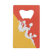 Stalen flesopener met vlag van Bhutan Creditkaart Flessenopener (Achterkant)