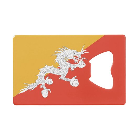 Stalen flesopener met vlag van Bhutan Creditkaart Flessenopener (Voorkant (Horizontaal))