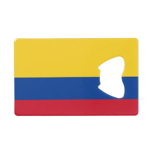 Stalen flesopener met vlag van Colombia Creditkaart Flessenopener