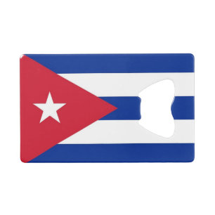Stalen flesopener met vlag van Cuba Creditkaart Flessenopener
