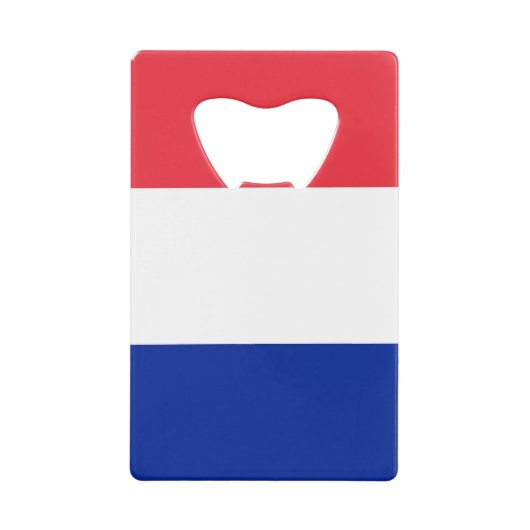 Stalen flesopener met vlag van Frankrijk Creditkaart Flessenopener (Voorkant)