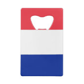 Stalen flesopener met vlag van Frankrijk Creditkaart Flessenopener (Achterkant)