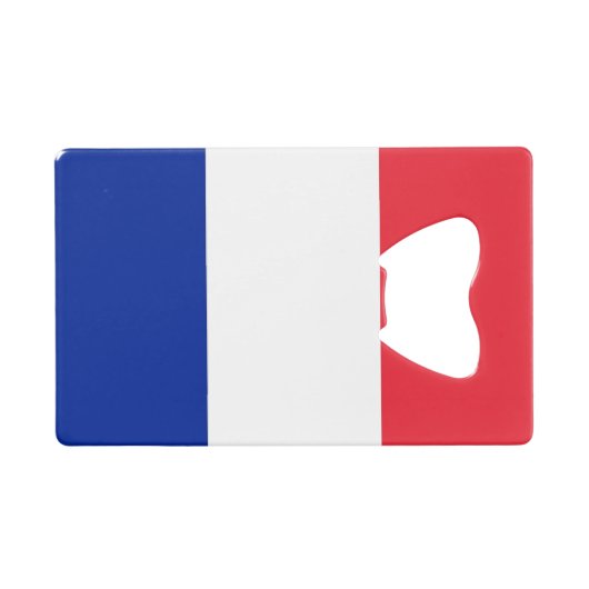 Stalen flesopener met vlag van Frankrijk Creditkaart Flessenopener (Voorkant (Horizontaal))
