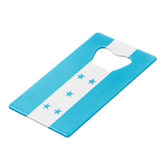 Stalen flesopener met vlag van Honduras Creditkaart Flessenopener (Achterkant Gekanteld)