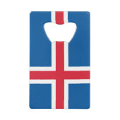 Stalen flesopener met vlag van IJsland Creditkaart Flessenopener (Voorkant)