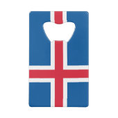 Stalen flesopener met vlag van IJsland Creditkaart Flessenopener (Achterkant)