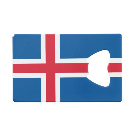 Stalen flesopener met vlag van IJsland Creditkaart Flessenopener (Voorkant (Horizontaal))