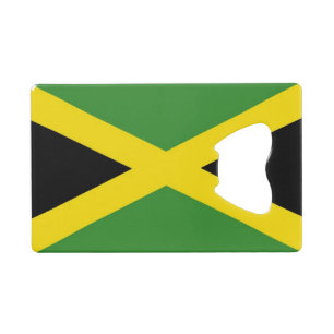 Stalen flesopener met vlag van Jamaica Creditkaart Flessenopener