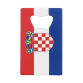 Stalen flesopener met vlag van Kroatië Creditkaart Flessenopener (Voorkant)