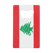 Stalen flesopener met vlag van Libanon Creditkaart Flessenopener (Voorkant)