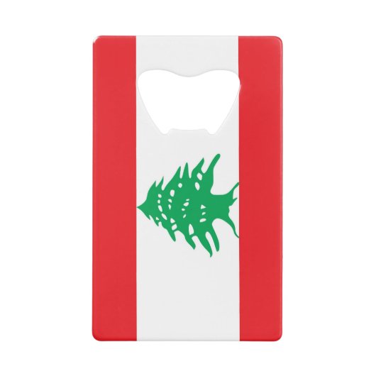 Stalen flesopener met vlag van Libanon Creditkaart Flessenopener (Voorkant)
