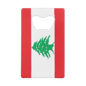Stalen flesopener met vlag van Libanon Creditkaart Flessenopener (Achterkant)