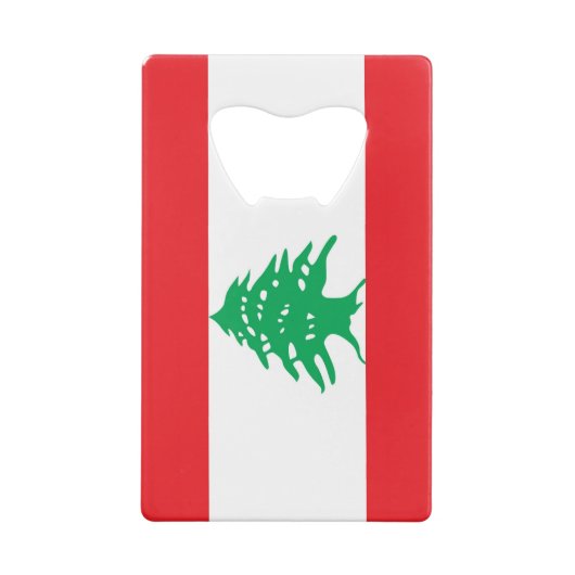 Stalen flesopener met vlag van Libanon Creditkaart Flessenopener (Achterkant)