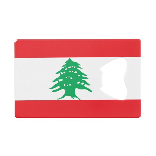 Stalen flesopener met vlag van Libanon Creditkaart Flessenopener (Voorkant (Horizontaal))