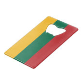 Stalen flesopener met vlag van Litouwen Creditkaart Flessenopener (Voorkant Gekanteld)