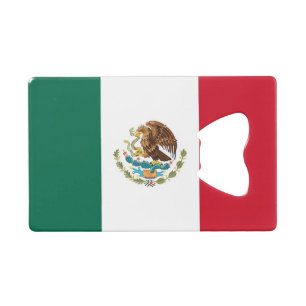 Stalen flesopener met vlag van Mexico Creditkaart Flessenopener