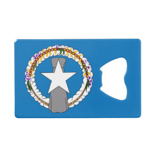 Stalen flesopener met vlag van Noordelijke Mariane Creditkaart Flessenopener