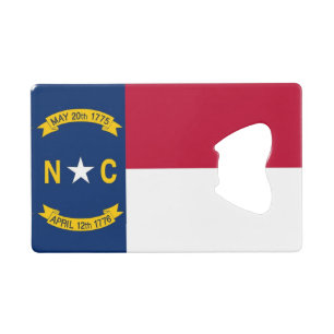 Stalen flesopener met vlag van North Carolina Creditkaart Flessenopener
