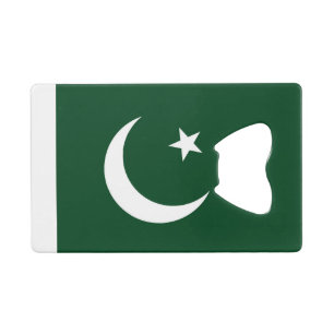 Stalen flesopener met vlag van Pakistan Creditkaart Flessenopener