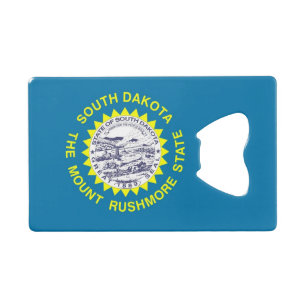 Stalen flesopener met vlag van South Dakota Creditkaart Flessenopener