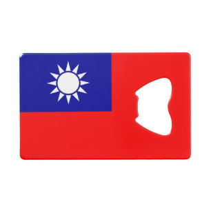 Stalen flesopener met vlag van Taiwan Creditkaart Flessenopener