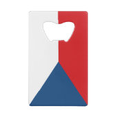 Stalen flesopener met vlag van Tsjechië Creditkaart Flessenopener (Achterkant)