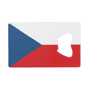 Stalen flesopener met vlag van Tsjechië Creditkaart Flessenopener