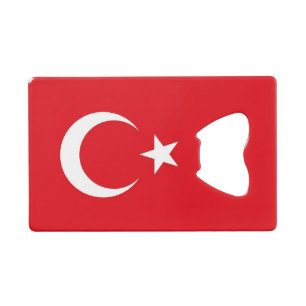 Stalen flesopener met vlag van Turkije Creditkaart Flessenopener