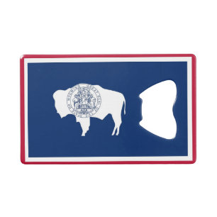 Stalen flesopener met vlag van Wyoming Creditkaart Flessenopener