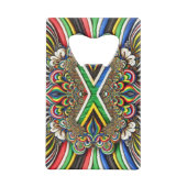 Stalen flesopener met Zuid-Afrikaanse kleuren Creditkaart Flessenopener (Achterkant)