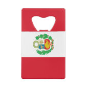 Stalen flessenopening met vlag van Peru Creditkaart Flessenopener (Achterkant)