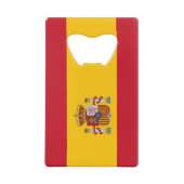 Stalen flessenopening met vlag van Spanje Creditkaart Flessenopener (Achterkant)