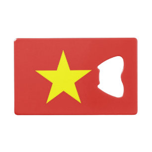 Stalen flessenopening met vlag van Vietnam Creditkaart Flessenopener